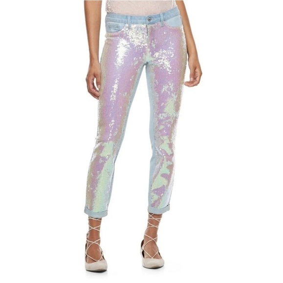 ISO - Pink Sequin Mermaid Jeans Candies Kohls - Picture 2 of 3